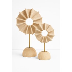 Resim Tranora Dekoratif Disk Obje Set Traverten Mermer 