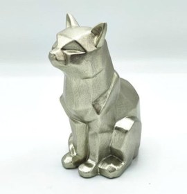Resim Handmade Cubic Cat Statue, Modern Geometric Decor, Handmade Geometric Cat Art, Abstract Cat Figurine, Cubic Animal Statue, Cubic Cat Decor - Object-2 