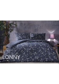 Resim Taç Ranforce Tek Kişilik Nevresim Takımı Lonny Lacivert 