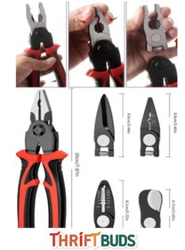 Resim Genel Markalar Özel Üretim Çelik Kaymaz Yüksek Kaliteli Kauçuk Yapılı Tamir Montaj Bakım 5 Başlıklı Pense Seti 