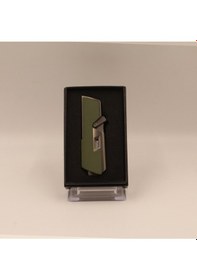 Resim Tek Torch Pürmüz Delici İğneli Haki Metal Puro Çakmağı 