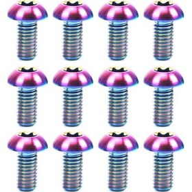 Resim Rısk 12 Adet M5 10mm Disk Disk Fren Rotor Cıvataları T25 Torx Titanyum Tı Mtb Bisiklet Şişe Tutucu Cıvatası Bisiklet Su Şişesi Kafesi Vidası Diğer 