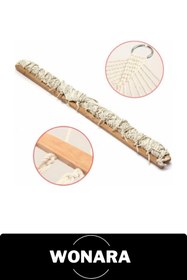 Resim Wonara #Hamak Tek Kişilik Lüks Hamak Taşıma Kapasiteli Dayanıklı Ahşap Çıtalı Geniş Kolon İpli Renkli Bahçe 