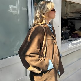 Resim Casual Kahverengi Süet Ceket - S 