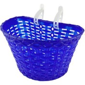 Resim 16-20 Jant Uyumlu Hasır Desenli Plastik Çocuk Bisikleti Ön Sepet Mavi 