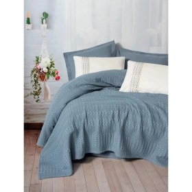 Resim Cotton Box Aura Çift Kişilik Pike Takımı Pebble Indigo 