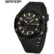 Resim Oldfriend Sanda Erkek Spor Saati 5atm Su Geçirmez Kronometre Takvilli Siyah Altın Diğer 