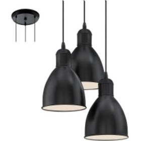 Resim Riolight Siyah Içi Beyaz Üçlü Metal Sarkıt Avize 