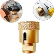 Resim Mermer Granit Panç Fayans Beton Kaya Delme Ucu 45MM Sarı Elmas Avuç Taşlama Uyumlu (M14) Karot Delik 