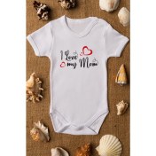 Resim Limon I Love My Mom Organik Baskılı Bebek Body Pamuklu Zıbın 