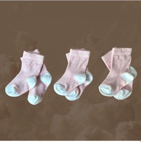 Resim Kukita 3'lü Pembe-beyaz Çorap Çok Renkli 