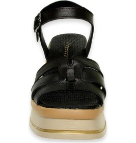 Resim Mammamia D24ys-1535 Dolgu Topuk Deri Kadın Sandalet 001 