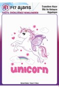 Resim F17 Ajans Ütü ile Yapışan Tekstil DTF Transfer Baskı Unicorn 