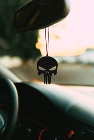 Resim Oyunzu Araba Süsü Metal Kurukafa Punisher Dikiz Aynası Süsü Hediyelik 