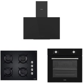 Resim VESTEL Ankastre Siyah Cam Ekonomik Set(AF-4661 ys-AO-6104 YS- AD 63340 S) 