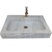 Resim Mym Afyon Beyaz Mermer Özel Dizayn Lavabo - Batarya Çıkışlı 