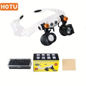 Resim 1 adet HOTU Baş Üstü Okuma Lambası, 6 Çıkarılabilir Lensli, LED Işıklı Okuma Bandı, Çalışma, Mücevher için - Pille Çalışır, Pil Dahil Değildir, Ayarlanabilir Baş Bandı, Ergonomik Tasarım, Ev & Ofis Kullanımı için Taşınabilir Lamba, Okuma Lambası 