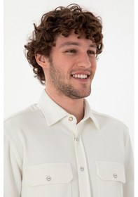 Resim U.s. Polo Assn. Erkek Ekru Gömlek Örme 50305605-vr019 Ecru Ekru 