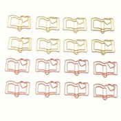 Resim 20 Adet Yaratıcı Kitap Şeklinde Metal Kağıt Klipsleri - Altın & Gül Altın Dekoratif Kitap Ayracı Klipsleri Ofis, Okul ve Kırtasiye Düzenlemesi İçin, Ofis Kırtasiye | Yaratıcı Kırtasiye | Gül Altın Kaplama, Sevimli Kağıt Klipsleri 