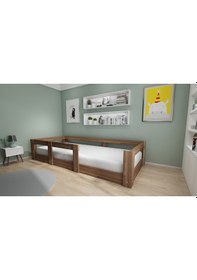 Resim Herseycik Ninnimo Montessori 90X190 Yatak Uyumlu Karyola Y15-2 Ceviz 