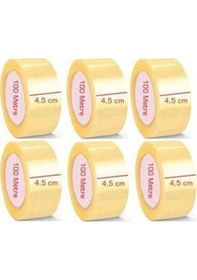 Resim 6 Adet Koli Bandı 45MM 100 M Hotmelt Şeffaf Koli Bandı 