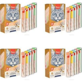 Resim Karışık 8 Lezzetli Krema/sıvı Kedi Ödülü 25x14gr X 4 Adet 