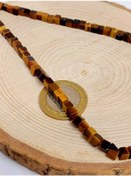 Resim Kaplan Gözü Taşı Küp Şekilli Yarım Dizi 4mm 18cm Uzunluğundadır 