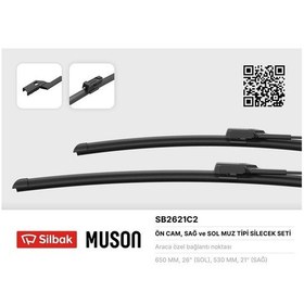 Resim Sılbak Sb2621c2 - Silecek Süpürgesi 650/530mm Muz Tipi A7 Sportb 