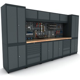 Resim İdeal Ekipman 3.7 Metre Modüler Çalışma Tezgahı İE.36.18.31 