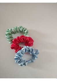 Resim Papyonbebek0 3'lü Set Toka Mavi - Yeşil - Nar Çiçeği - Organik & El Yapımı Çok Renkli 