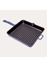 Resim Sürel Döküm 30 Cm Kare Izgara Tava Parlak Koyu Mavi Mavi 