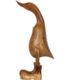 Resim Dekoratif Hayvan Figürü Ahşap El Oyması Ördek 