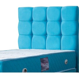 Resim Setaymobilya Baza, Duke Turkuaz Tek Kişilik Baza + Başlık+ Ortopedik Yatak 