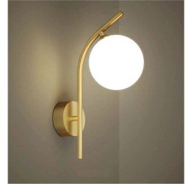 Resim Mediterian Modern beyaz camlı tekli aplike, şık ve estetik ev aydınlatması, E14 duy tipi. 