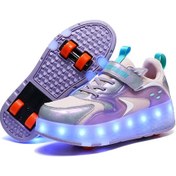 Resim Yulong Heelys Dört Tekerlekli Otomatik Paten Tekerlekli Paten Çok Renkli 