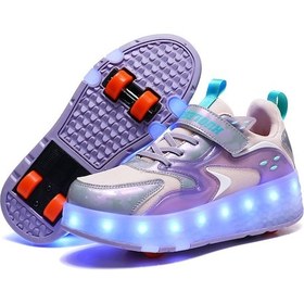 Resim Yulong Heelys Dört Tekerlekli Otomatik Paten Tekerlekli Paten Çok Renkli 