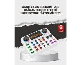 Resim Zero Land Hnrlishp Çok Efektli Canlı Yayın Ses Mikseri USB ve Kablosuz Uyumlu 