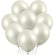 Resim 30 adet 25.4 cm İnci Beyazı Balonlar - Ekstra Kalın, Güçlü Lateks Helyum ve Hava Dolumu için - Duşlar, Cinsiyet Açıklamaları, Düğünler & Doğum Günü Partileri için Mükemmel, Kış, Yeni Yıl, Paskalya Oda Dekoru için 