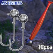 Resim 10 Adet Ağır Hizmet Tipi Balıkçılık Jig Kancaları - 1g/2g/3g/3.5g/4g Uzun Saplı, Paslanmaz Metal Yapı ile Tatlı ve Tuzlu Su Balıkçılığı İçin - Yumuşak Yemler, Solucan Yemleri, Levrek, Turna, Alabalık için İdeal - Profesyonel Balıkçılık Malzemeleri, Ağırlıklı Yem Kanca 