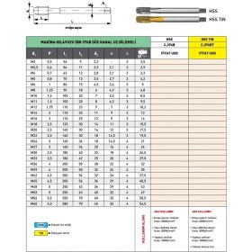 Resim Fett M52 Pld DIN376 Hss Düz Kanal Uç Bilemeli Makina Kılavuzu 