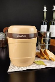 Resim Digithome Paslanmaz Çelik Hazneli 3'lü Yemek Termosu 1,2 Lt Bej - Ckr3146 C320.025 