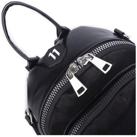 Resim Nas Bag Kadın Dönüştürülebilir Sırt Ve Omuz Çantası Şık Geniş Fermuarlı Çanta 24x31x14 Cm Siyah Simli Çok Renkli 