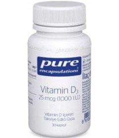 Resim Pure Encapsulations Vitamin D3 1000IU 30 Kapsül 