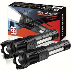 Resim 2 adet Taşınabilir LED El Feneri, USB Şarj Edilebilir Mini Fener, Kalem Tutucu Tasarım Şapka Tutucu Lamba, ABS Malzeme Çalışma Lambası, Yan Lambalar, Teleskopik Zoom, Kuyruk Manyetik Tasarım, Ticari Aydınlatma, Ev Kullanımı, Balıkçılık, Acil Aydınlatma için Uygun 