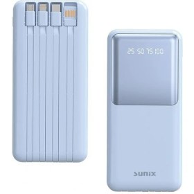 Resim 12000 Mah Dijital Göstergeli Dahili Çoklu Kablolu Taşınabilir Powerbank Mavi Pb-49 