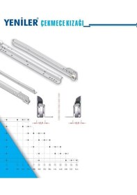 Resim Standart Çekmece Kızağı Dolap Çekmece Rayı Beyaz 50 Cm 5 Takım Beyaz 