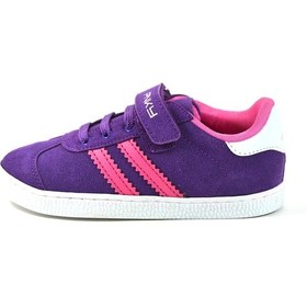 Resim Pinokyo 116 Deri Mor Nubuk Cırtlı Günlük Kız Çocuk Ayakkabı Mor 