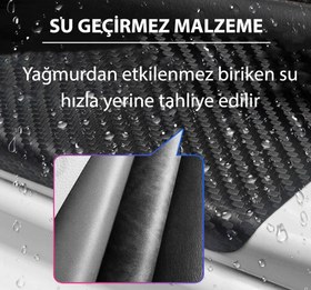 Resim Karbon Kapı Eşiği Koruyucu Suni Deri 4'lü Set - Markasız 