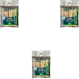 Resim Dolphin Ahşap Yassı Tutamaklı Saplı Çöp Şiş - Boy : 9 Cm. - 50 Adetlik 3 Paket 