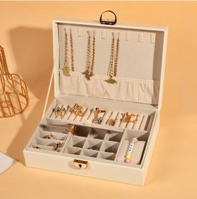 Resim Mdl10- Beyaz Takı Kutusu Kilitli Deri Görünümlü Takı Düzenleyici 